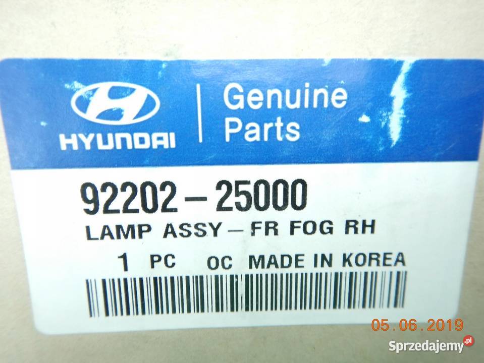 HALOGEN PRAWY PRZÓD HYUNDAI ACCENT 0006 ORI ASO Światła do jazdy dziennej DRL