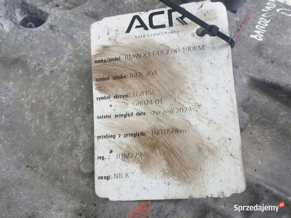 AUTOMATYCZNA SKRZYNIA BIEGÓW BMW X1 F48 20 D Skrzynie biegów manualne Rudka