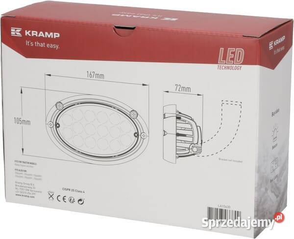Lampa robocza LED owalna 24W 3220lm 16 LED Kramp Kamionna