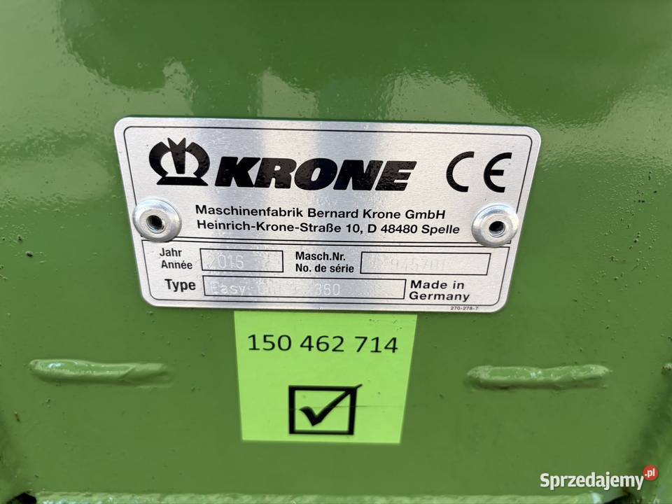 Kosiarka dyskowa Krone Easy Cut R 360 2016 Myszyniec