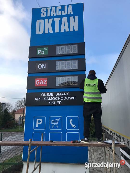 Pylon cenowy stacji paliw usługa modernizacji Warszawa