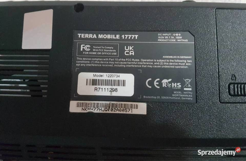 laptop Tetrra 1777T z procesorem i711800H Opole