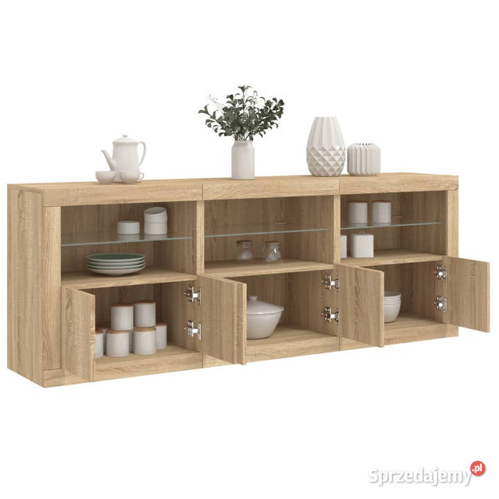 Szafka z oświetleniem LED dąb sonoma 1815x37x67