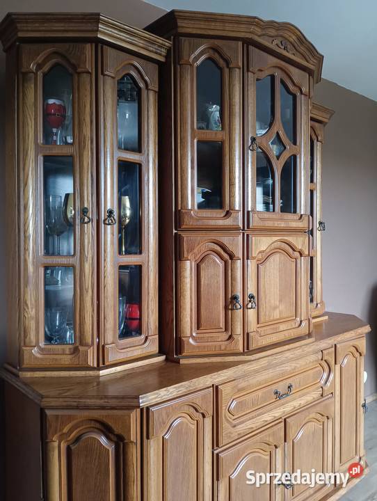 Kredens Witryna 180 klasyczny styl rustykalny 50cm