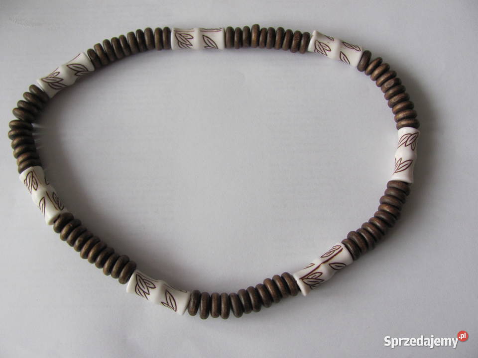 Naszyjnik Koralikowy Mężczyzn BiałoBrązowy Uniseks Ozdoby Zamość