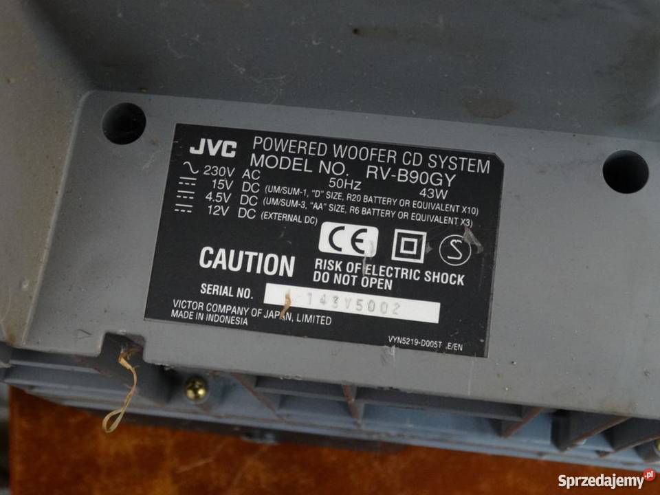 Radio odtwarzacz z cd JVC RVB90 sprawny WYSYŁKA Jasło sprzedam