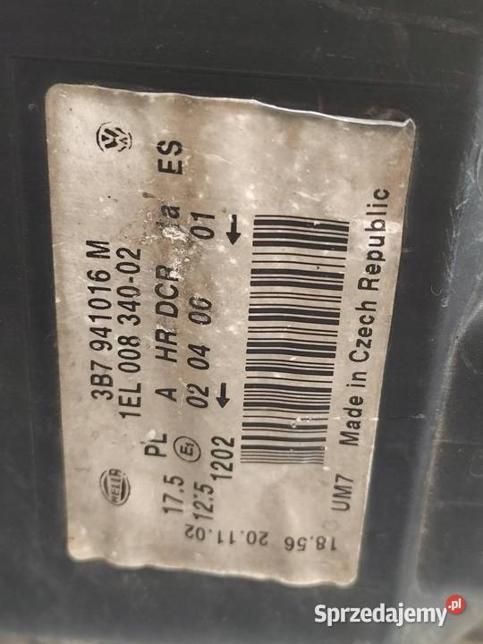 LAMPA PRZÓD PRAWA XENON LIFT FL 3B7941016M VW Lampy przednie świętokrzyskie
