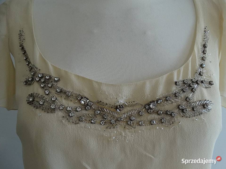Bluzka Jedwabna 100 Jedwab Wieczorowa Zdobiona