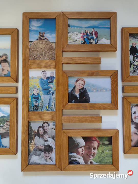 Drewniana Multirama Ramka na 12 zdjęć 10x15 Wrocław