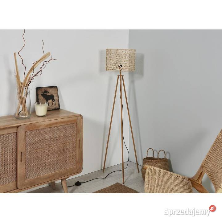 Lampa stojąca podłogowa bambusowy abażur 145 Kanie