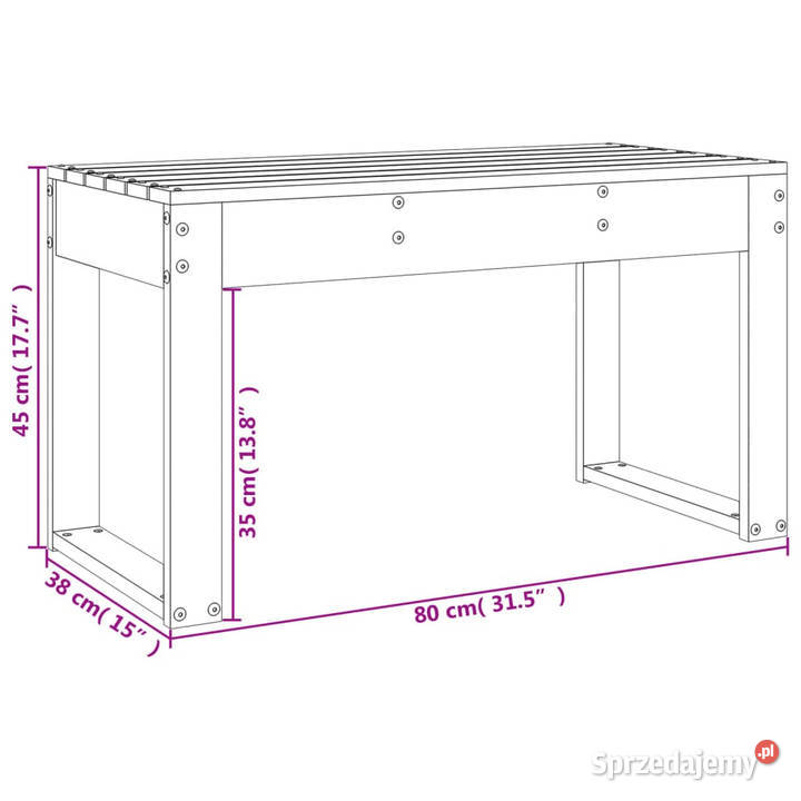Ławka ogrodowa biała 80x38x45 lite drewno Ławy i ławki Warszawa