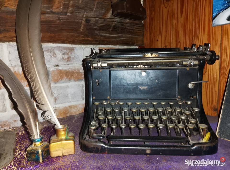 Maszyna do pisania i 2 kałamarze Antyki lubuskie Gniewoszyce