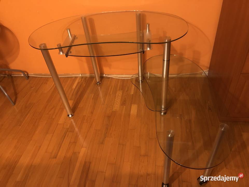 Stolik szklany, biurko komputerowe