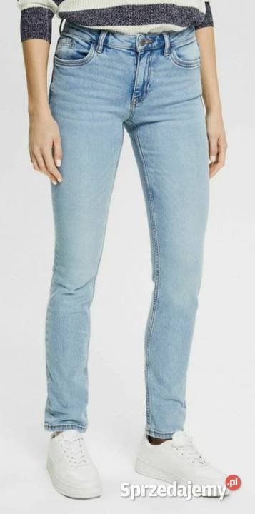 NOWE szare jeansy slim EDC by Esprit W29 L30 szary/srebrny