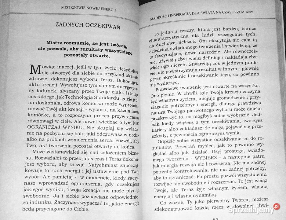 Mistrzowie Nowej Energii Adamus SaintGermain sprzedam