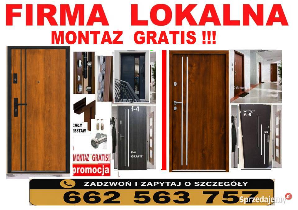 Drzwi wejściowe akustyczne ZEWNĘTRZNE Z montażem Gliwice