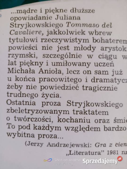Stryjkowski książki Tommaso del Cavaliere Proza i poezja Warszawa
