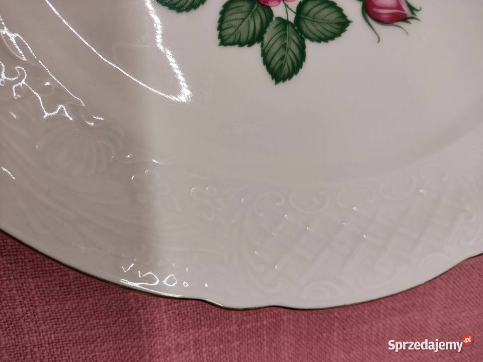 Talerz porcelanowy z kwiatowym wzorem Schumann Głuchołazy