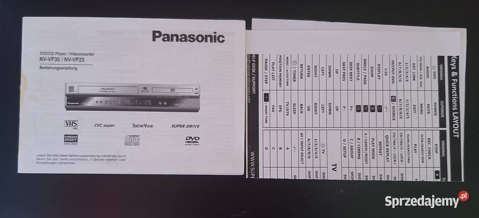 Panasonic NVVP30ECS Magnetowid VHS DVD Inowrocław sprzedam