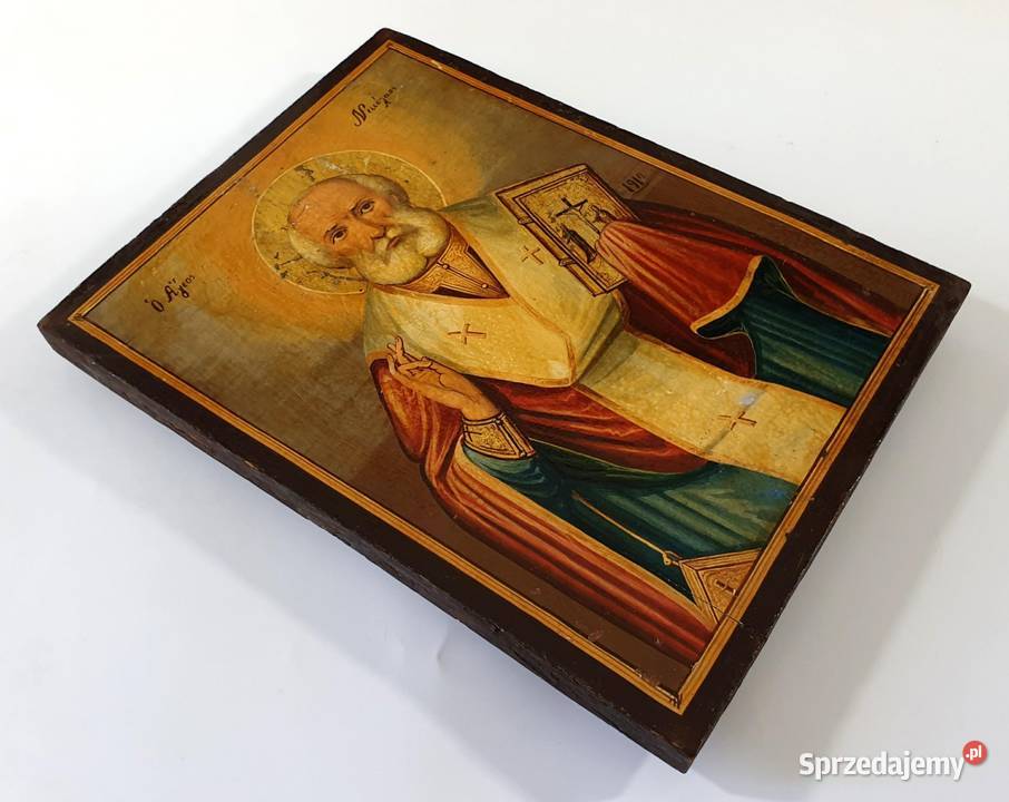 Ikona Święty Mikołaj z Miry Cudotwórca XIXw 0340 Warszawa