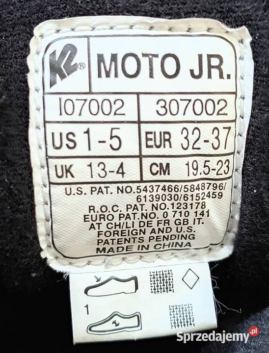 Rolki K2 MOTO JR regulowane rozmiar 32 do 37 Piotrków Trybunalski