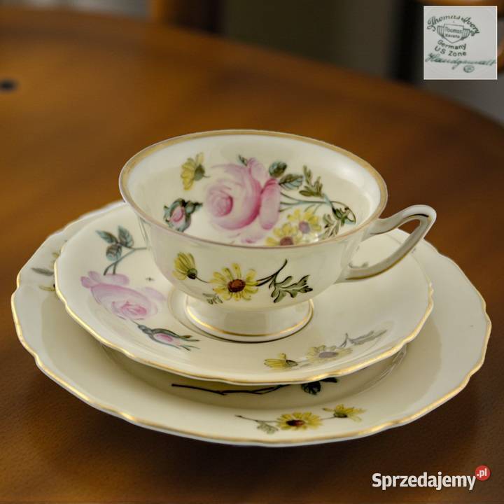 Zestaw śniadaniowy Thomas Ivory kwiaty Bavaria Porcelana i szkło
