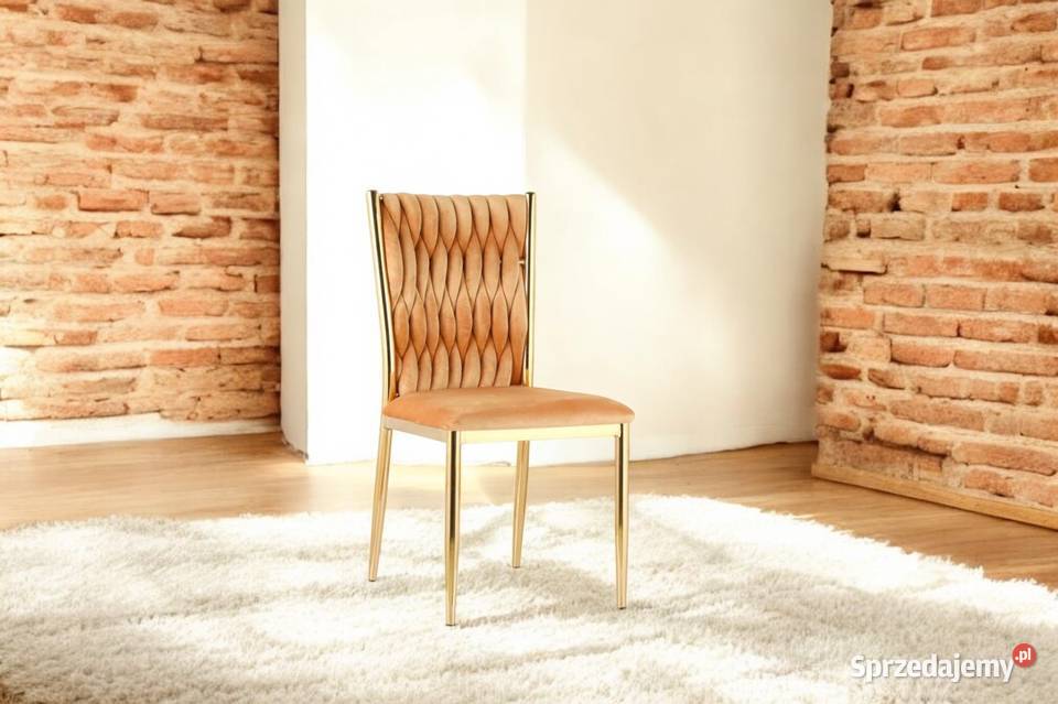 Miodowe Krzesło Tapicerowane Mia Wysyłka 24H Tarchały Małe