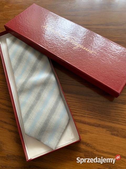 Krawat szarobłękitny Franco Feruzzi w paski Częstochowa