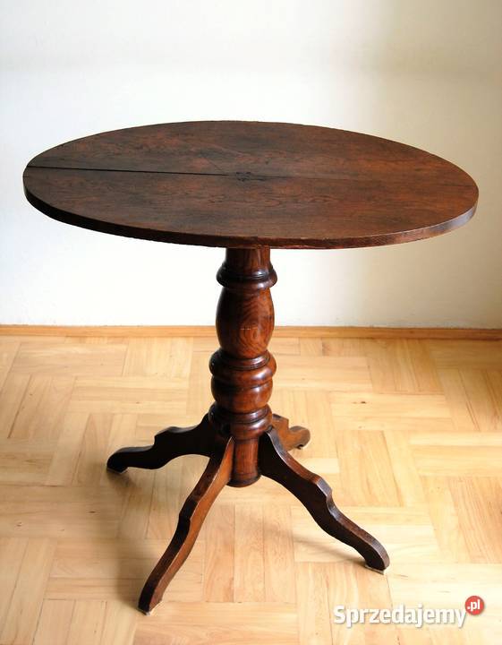 Przedwojenny stolik drewniany kawowy na jednej Lublin