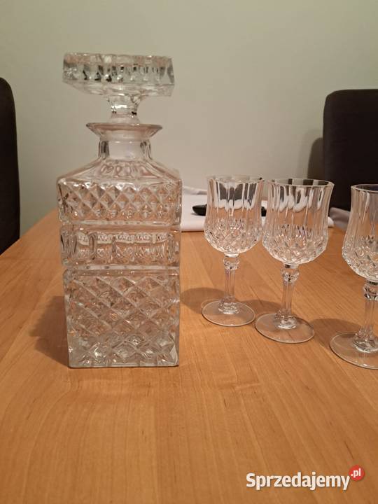Retro karafka i 3 kieliszki z lat 50 tych Lubań