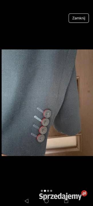 Marynarka granatowa wełniana wool o kroju męskim Marynarki i żakiety Krosno