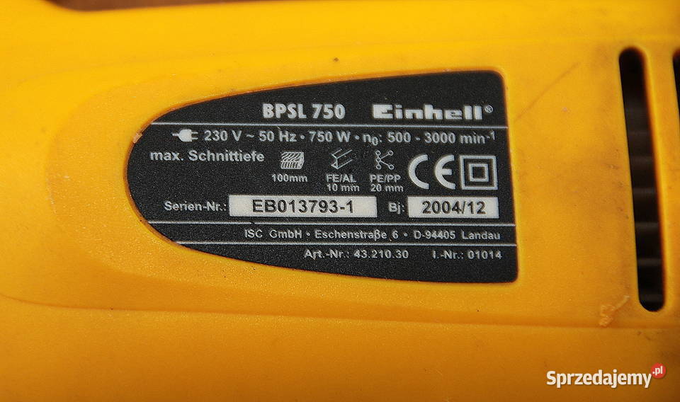 Wyrzynarka Einhell BPSL 750 w stanie Warszawa sprzedam