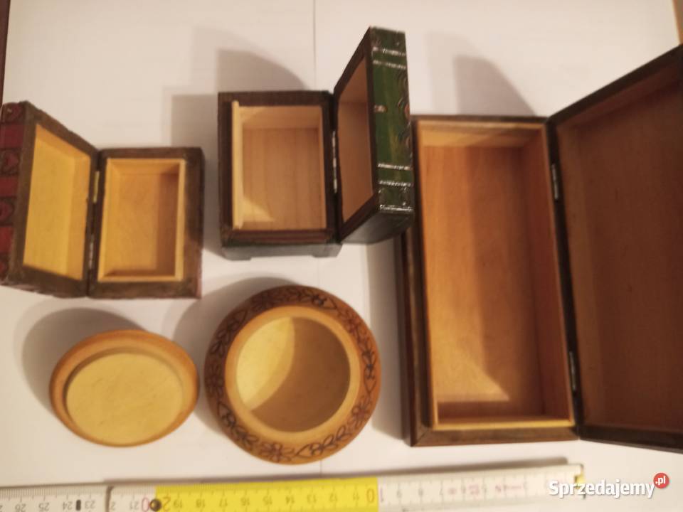 Szkatułki drewniane PRL Szczecinek