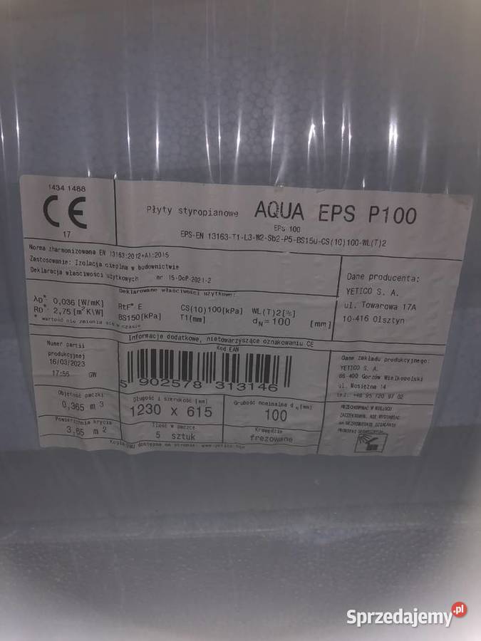 Styropian Yetico Aqua grubość 10 sprzedam