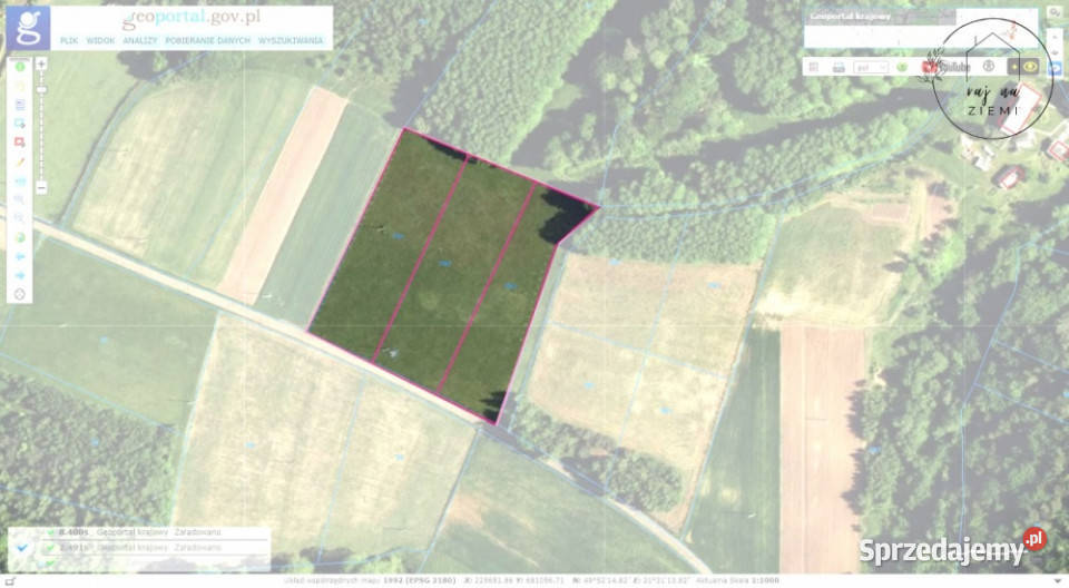 Widokowe działki inwestycyjne budowlane na podkarpackie Huta Gogołowska