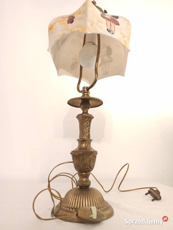 Stylowa lampa stojąca brąz lampka Budzyń