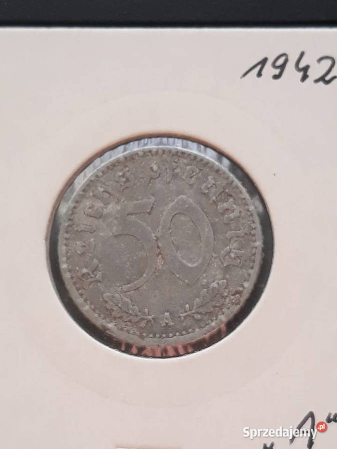 50 Fenigów Niemcy 1942 r men A Konin