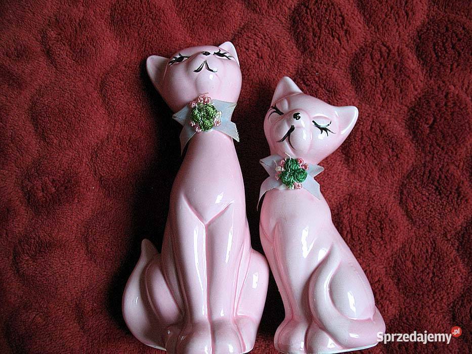 Kot powabne koteczki różowe porcelana 14 i12 różowy Siedlce