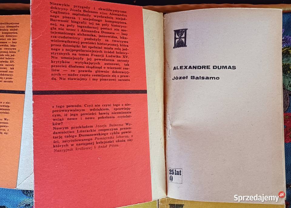 Józef Balsamo Alexandre Dumas 4 tomy miękka małopolskie Kraków sprzedam