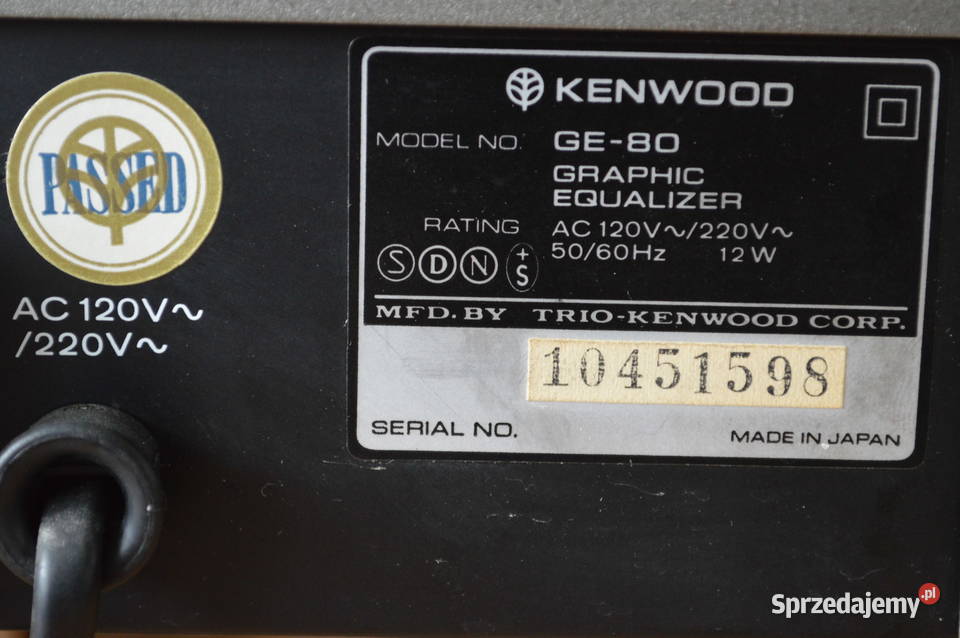 Korektor Equalizer KENWOOD GE80 Idealny Nowy sprzedam