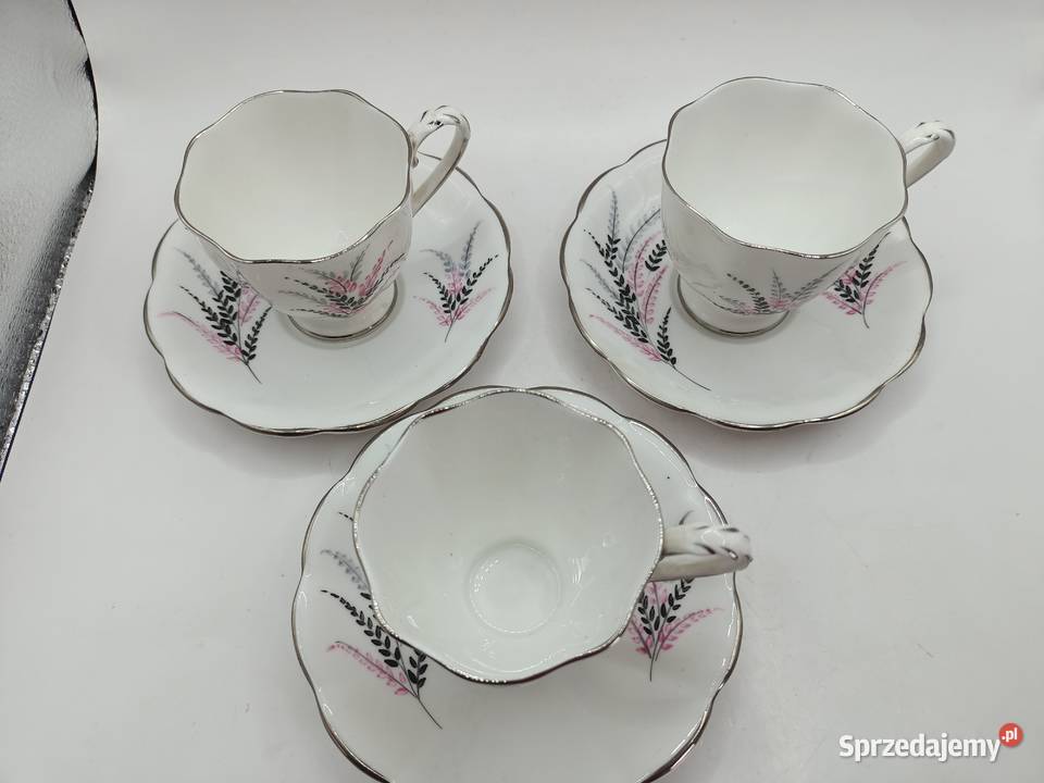 FILIŻANKA duo England porcelana biała Royal Zamość