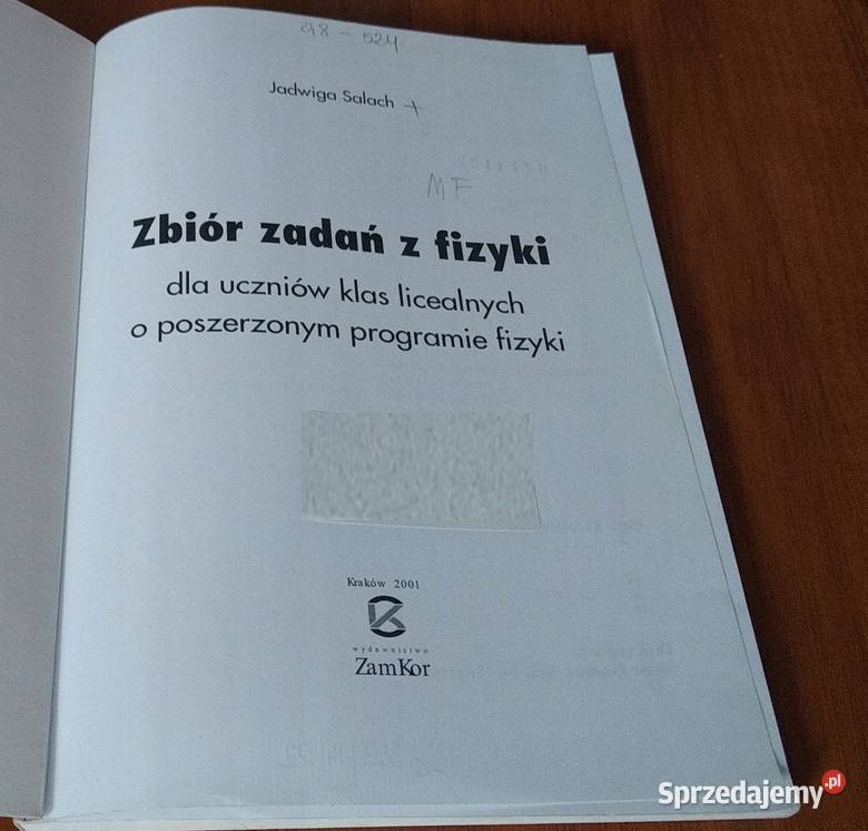 Zbiór zadań z fizyki Jadwiga Salach liceum fizyka, astronomia Gdańsk