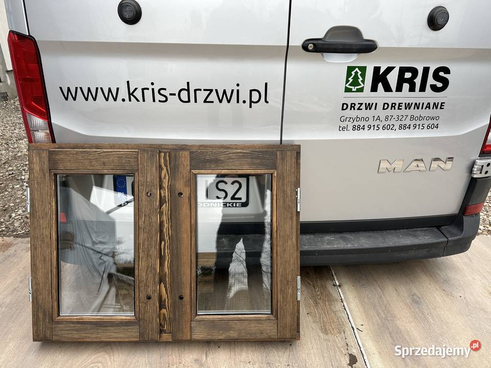 OKNO DREWNIANE SOSNOWE RĘKI OLEJOWANE CAŁA Grzybno
