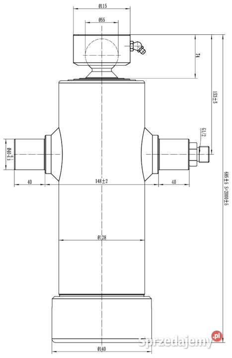 SIŁOWNIK HYDRAULICZNY WYWROTU PRZYCZEPY 10T 2000 Solec Kujawski