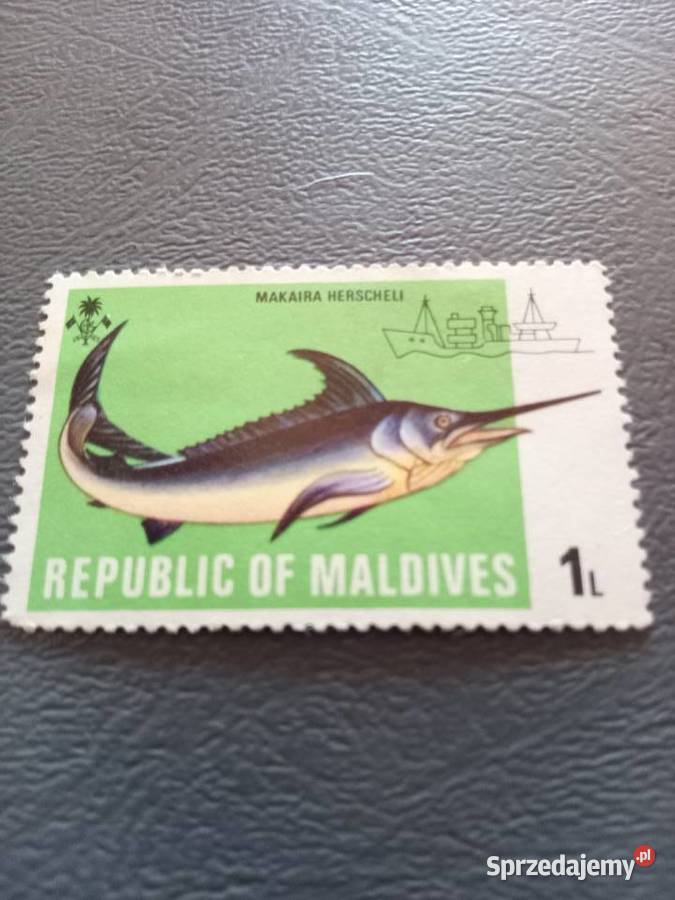 Znaczek stary Ryba z Malediwy Filatelistyka dolnośląskie Świdnica sprzedam