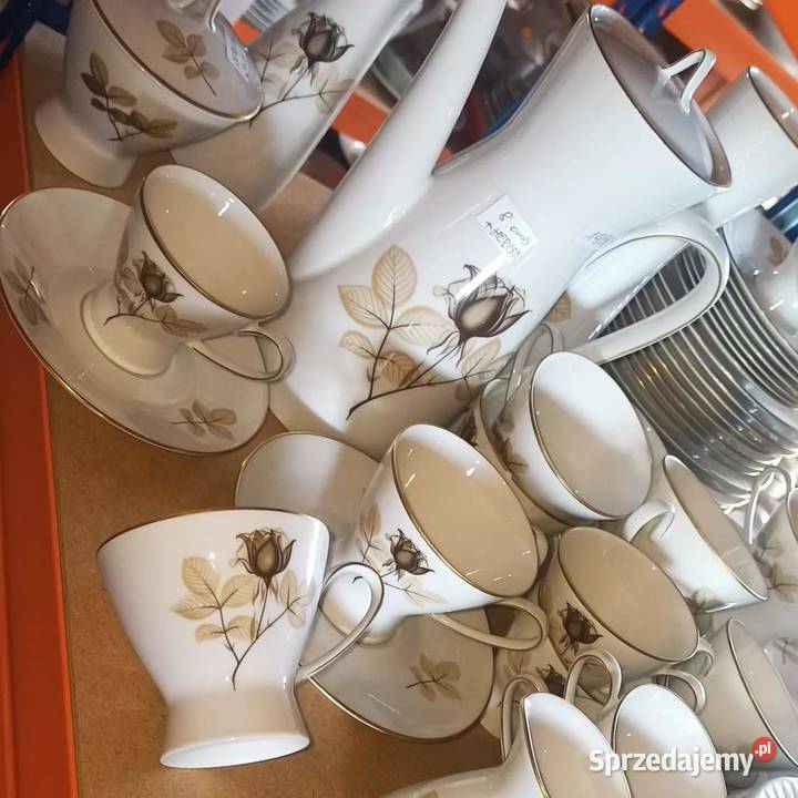 Filiżanka z talerzykiem Rosenthal Czarna róża Gdańsk