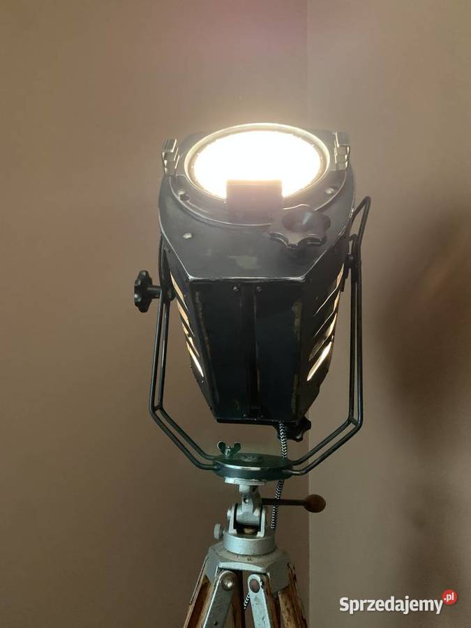 Lampa teatralna podłogowa loft lata 70 prl Warszawa