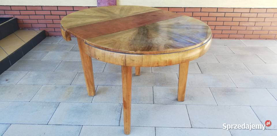 Stół okrągły bombka beczka stary rozkładany PRL Sulbiny