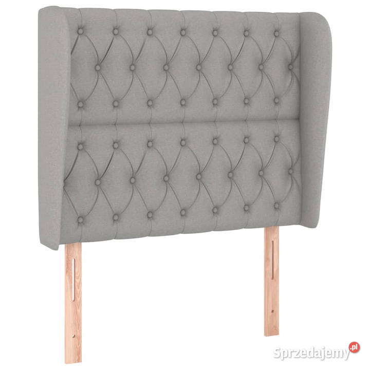 Zagłówek uszak jasnoszary 103x23x118128 tkanina