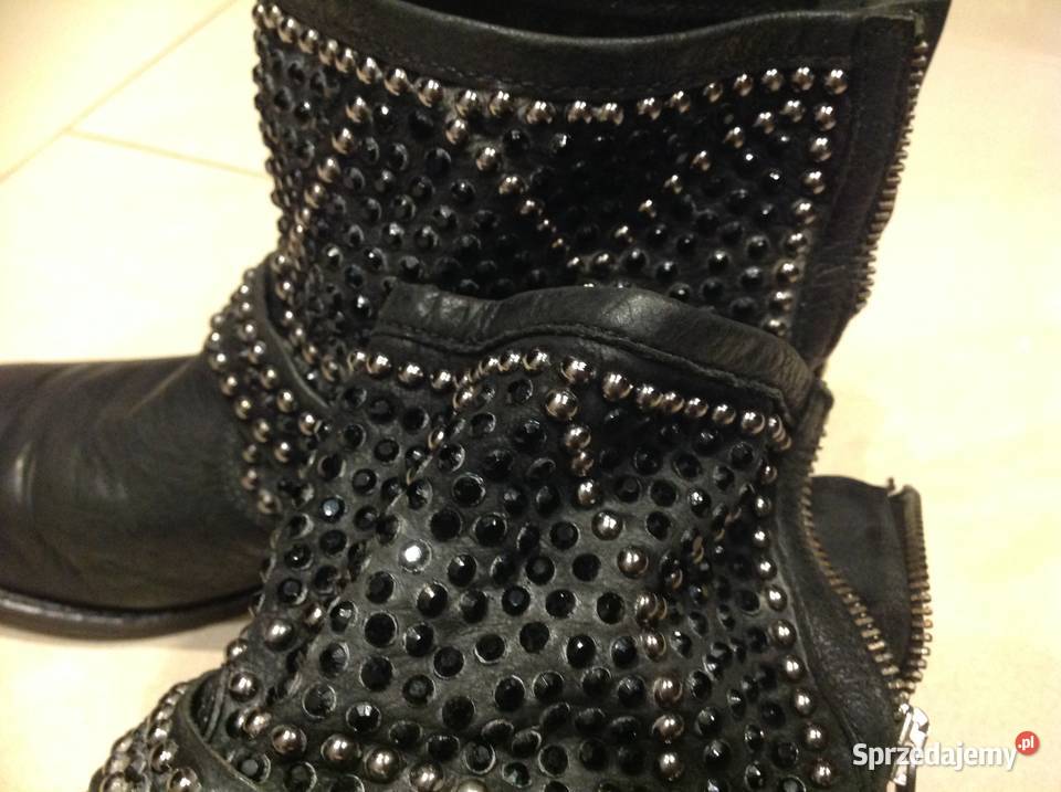 Wokery Damskie Skórzane 36 Czarne